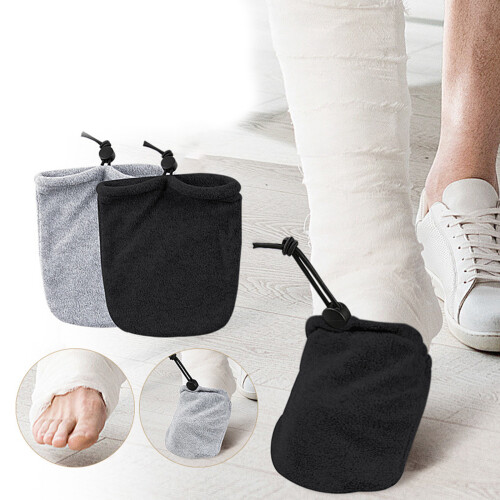 Warm Fleece Toe Covers Cast Socks with Adjustable-Black 2