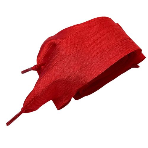Romantics Satins Shoelaces Elegant Wide Flat Pleated-Red