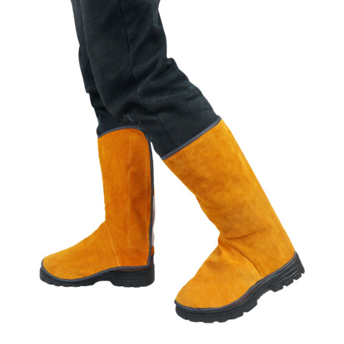 Industrial Leather Boot Covers for Welding Glass Making-long