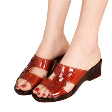 Flower Decorated Clear Jelly Slippers With Rhinestones-CGAS 38