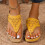 Modieuze wedge-platform-slippers voor dames met ademend-Wit 43 5