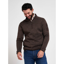 JACK PYKE Melange Quarter Zip Fleece Long sleeve Brown Fleck Large
