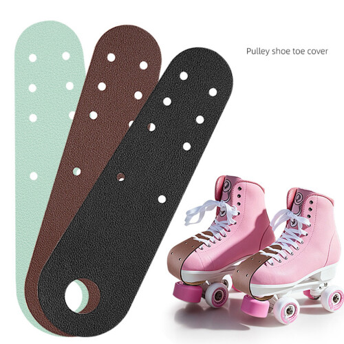 Roller Skate Toe Cover Water Resistant Leather Skate Boot-Black 2