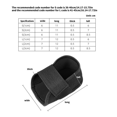 Heel Increase Insoles Inserts with Elastic Bandage-Black S 3CM 1