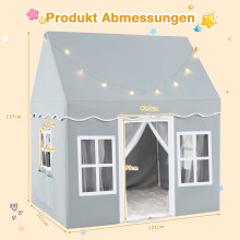 Kinderspeeltent met sterrenverlichting en gaasgordijnen