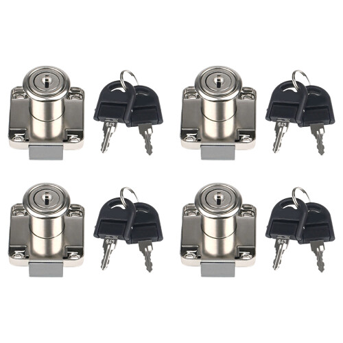 4Pcs Heavy Duty Cabinet Lock Security Cabinet Lock with-Silver