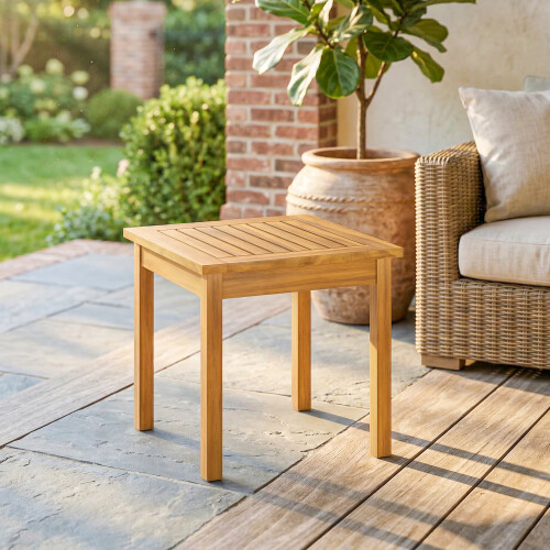 Outsunny Outsunny Coffee Table Fully Assembled Square Natural Wood
