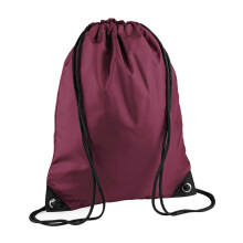 (One Size, Burgundy) Bagbase Premium Drawstring Bag