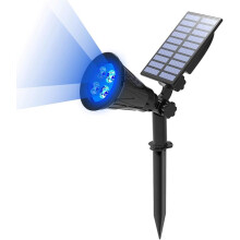 Solar lights Solar Powered Security Garden Lights 180 Angle Adjustable for Patio,Tree,Deck,Outdoor 4 LEDs Blue