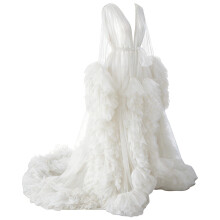 Lovely Mesh Dress Feminine Long Gown Comfortable Dress-W US 18W