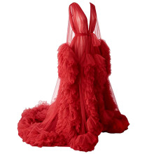 Delicate Photoshoot Gown Maternity Photography Dress-Red US 12