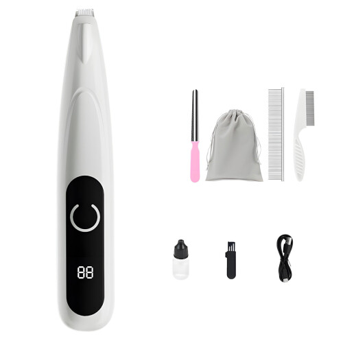 Display Panel Pet pruner Fast Charging Wide Cutter Design-White