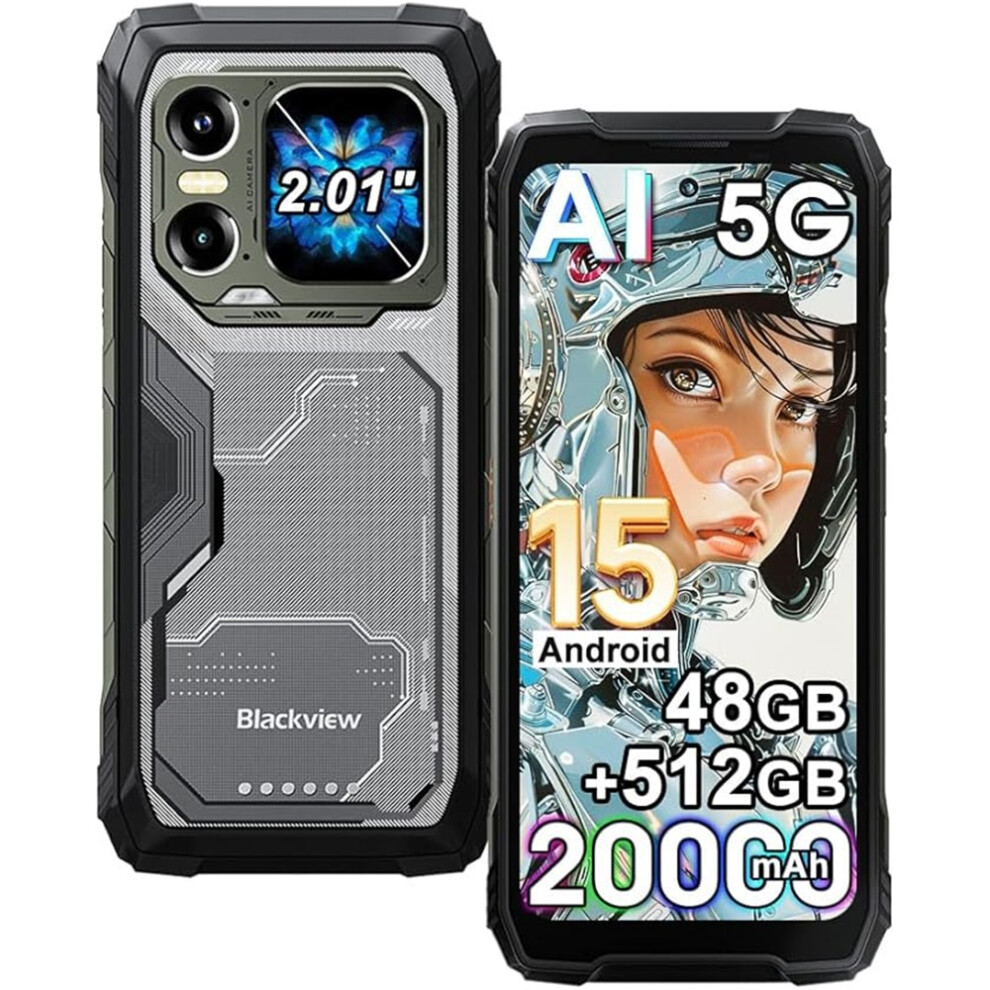 View (Black) Xplore 1 Pro Ai 5G Rugged Phone, 20000Mah/55W 48Gb 512Gb Rugged Smartphone Unlocked, 6.78" 2.4K,/Orange Black
