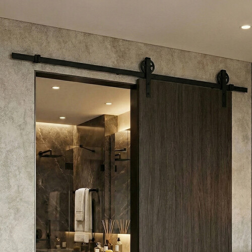 Living And Home 6.6ft Sliding Barn Door Hardware Kit Track System Kit 1