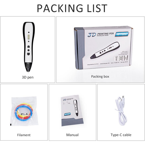 RP700C 3D Printing Pen Adjustable Speed Temp Compatible with PLA ABS Filament 2
