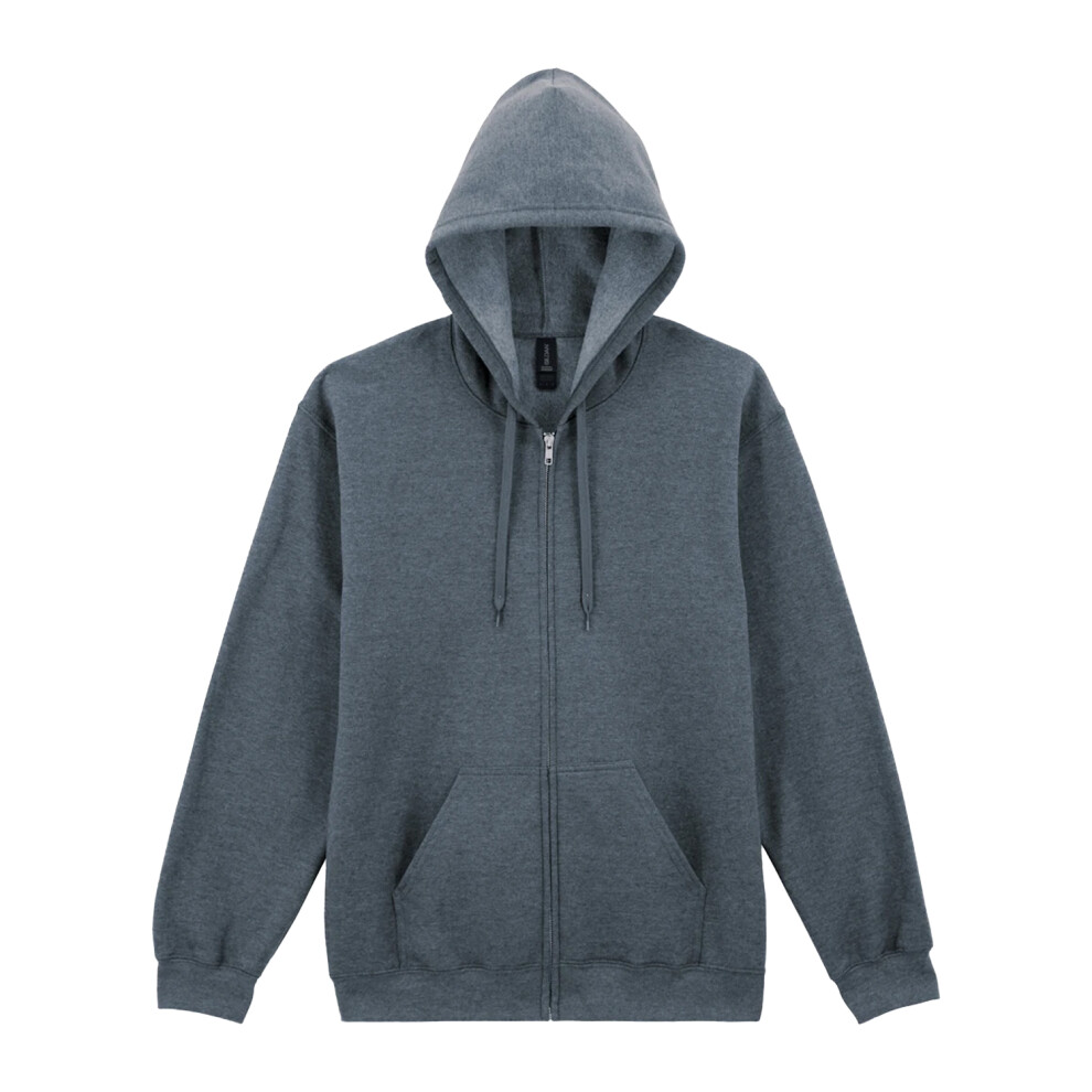 Gildan (Xxl, Dark Heather) Mens Softstyle Midweight Full Zip Hoodie