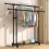 Clothes Rail Double Rod Clothes Rack & Fixed Extension Rod Display Satorage 3