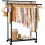Clothes Rail Double Rod Clothes Rack & Fixed Extension Rod Display Satorage 1