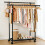 Clothes Rail Double Rod Clothes Rack & Fixed Extension Rod Display Satorage 7