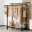 Clothes Rail Double Rod Clothes Rack & Fixed Extension Rod Display Satorage 9