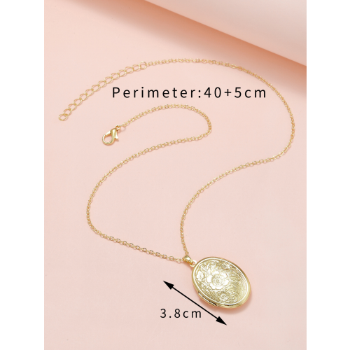 Colar de cobre elegante com pingente que pode ser aberto Gold 2