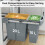 Homcom HOMCOM Under-Sink Kitchen Trash Bin, 2 Removable Recycling Containers, Grey 5