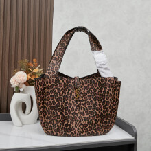 YSL Le 5 À 7 Bea Leopard Pony Hair Tote