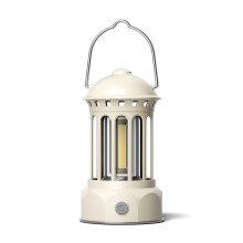 Rechargeable COB Portable Outdoor Camping Lamp Atmosphere Tent Lamp Retro Lamp,Small Beige