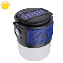 DV-V12 Outdoor Solar Camping Light with FM Card Insert Bluetooth Speaker (Blue)