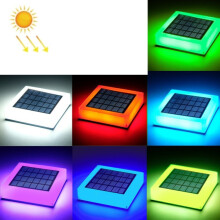 TS-S5306 Solar-Außensäulenleuchte, IP68 wasserdicht, Gartenleuchte, RGB-Farbverlauf + Farbfixierung