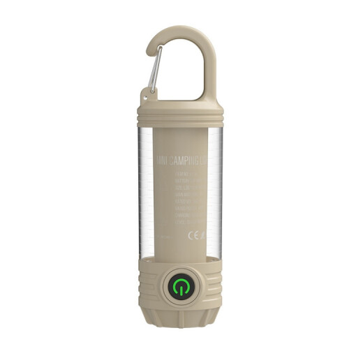 Rechargeable portable LED camping light/multi-functional flashlight (khaki)