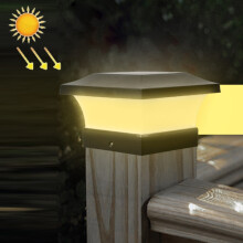 Solar LED wasserdichte Außensäulenleuchte Hofbeleuchtung Lampe (warmes Licht)