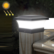 Solarbetriebene, wasserdichte LED-Außensäulenleuchte/Gartenbeleuchtung (weißes Licht)
