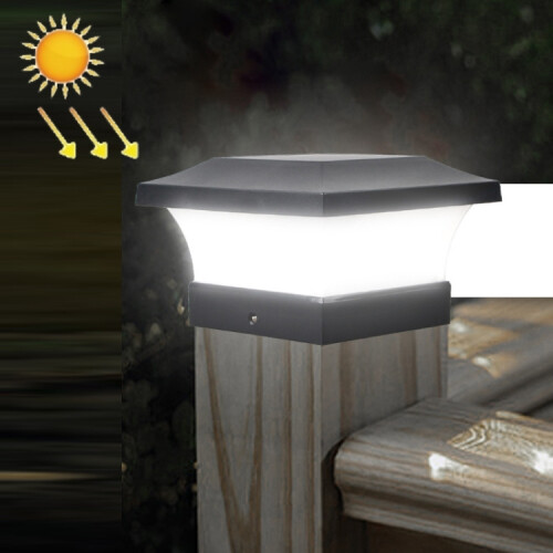 Solar-powered waterproof LED outdoor pillar light/garden lighting (white light)
