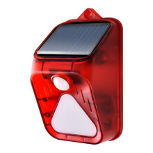 Solar-powered alarm light with human body induction remote control alarm (red)