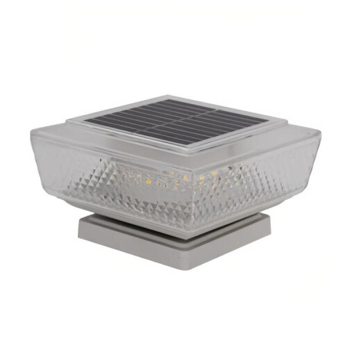 Waterproof Solar-Powered LED Pillar Light For Outdoor Courtyard Lighting(Mesh Warm Light)