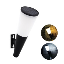N230 Outdoor Solar Garden Circular Cone Wall Lamp, Two-color Light