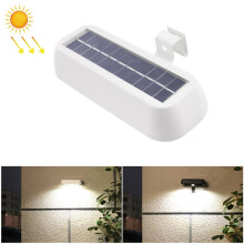 12 LED Solar Waterproof Outdoor Waterproof Human Body Voice-Activated Induction Wall Lamp (White Shell, White Light)