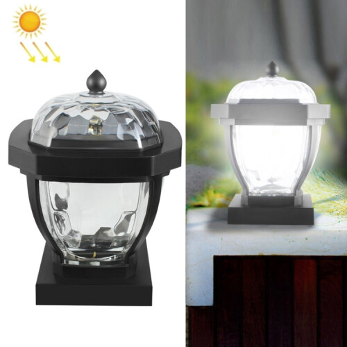 2 LED Solar Waterproof Outdoor Garden Light, White Light-Column Cap