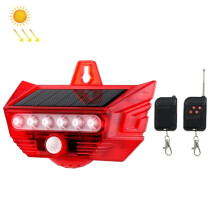 RC-710 Solar-Einbruchmelder mit Licht, Fernbedienung und Bewegungsmelder (Rot)