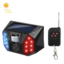 RC-711 Solarbetriebener Außen-Diebstahlschutz-Infrarotalarm für Obstgärten, Fischteiche (Schwarz)