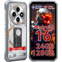 (White) Blackview Fort 2 Rugged Phone Android 15, 10.7mm Ultra-Thin Rugged Smartphone Unlocked, 24GB   128GB,White