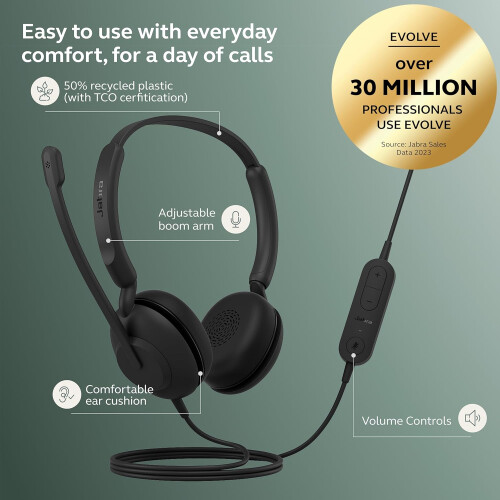 Jabra Jabra Evolve 10 Wired Headset with Noise-Cancelling Microphone for PC/Laptop Use 1
