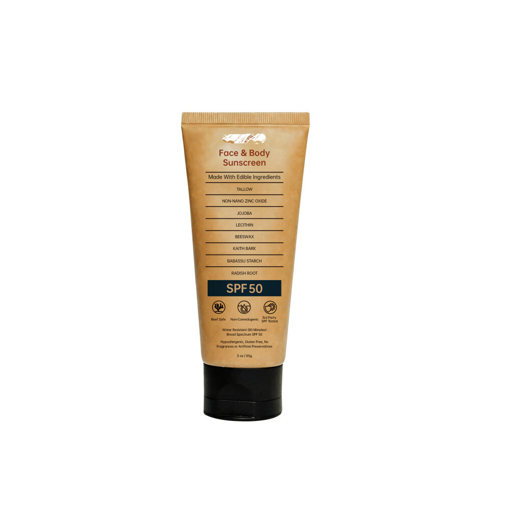 Mineral Sunscreen SPF 50 for Face and Body, Reef Safe, Water Resistant, Fragrance, NonGreasy