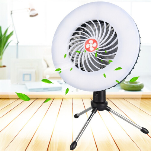 USB Rechargeable Fan Lamp Live Broadcast Multi-function Tent Camping Lamp,Fan Light + Bracket 1