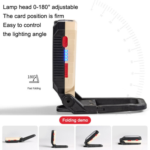 E-SMARTER COB Work Light USB Emergency Flashlight Maintenance Lamp, W598A 8 Hole 2
