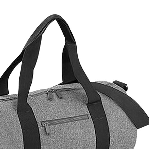 BagBase (One Size, Grey Marl/Black) Bagbase Plain Varsity Barrel / Duffle Bag (20 Litres) 2