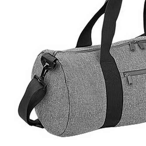 BagBase (One Size, Grey Marl/Black) Bagbase Plain Varsity Barrel / Duffle Bag (20 Litres) 1