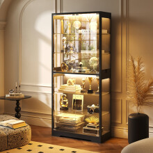 BROTTAR 71" Display Case Adjustable Glass Shelves