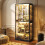 BROTTAR 71" Display Case  Adjustable Glass Shelves 1